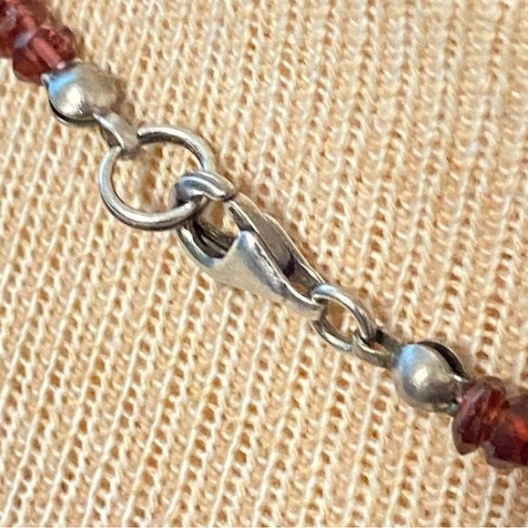 Natural Hessonite Small Faceted Rondell Beaded Choker Necklace - Picture 6 of 9